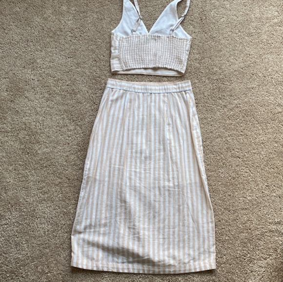 Abercrombie & Fitch Button Down Stripes Midi Skirt - SKIRT ONLY - Picture 4 of 6